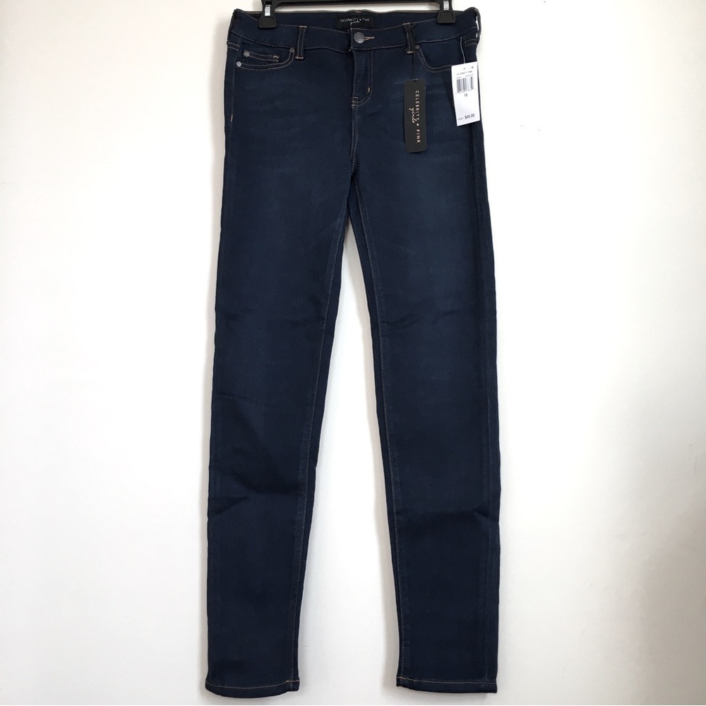 Celebrity Pink Big Girls Mid Rise Denim Dark Blue Skinny Jeans